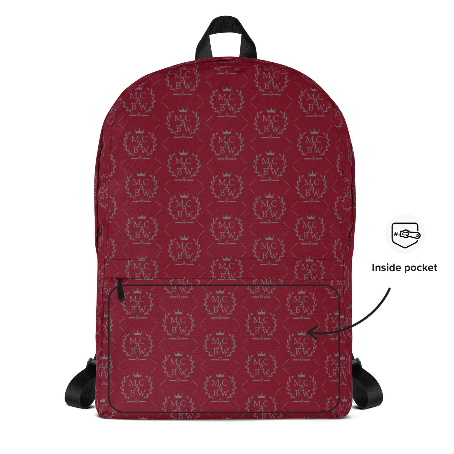Burgundy/Silver Backpack