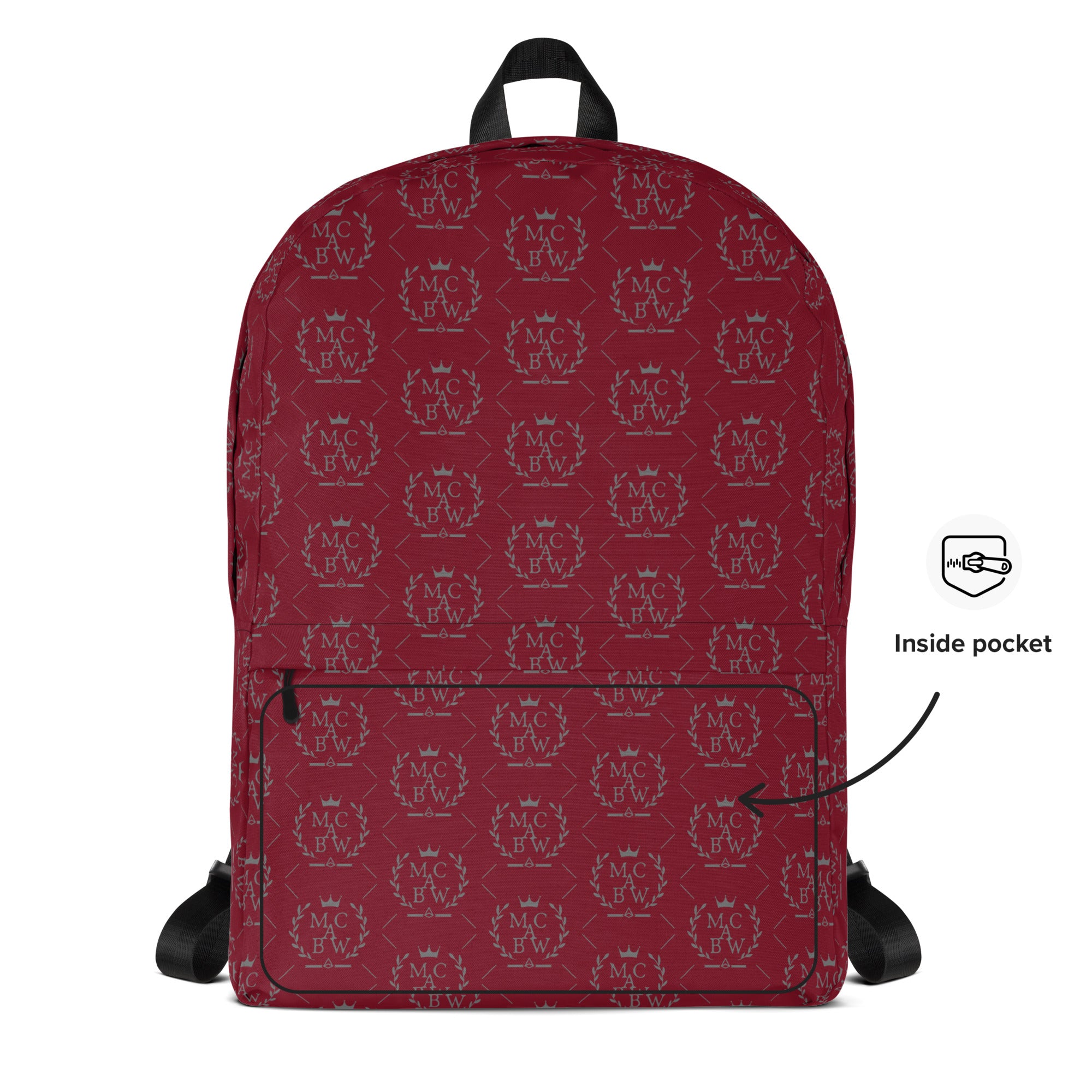 Burgundy/Silver Backpack