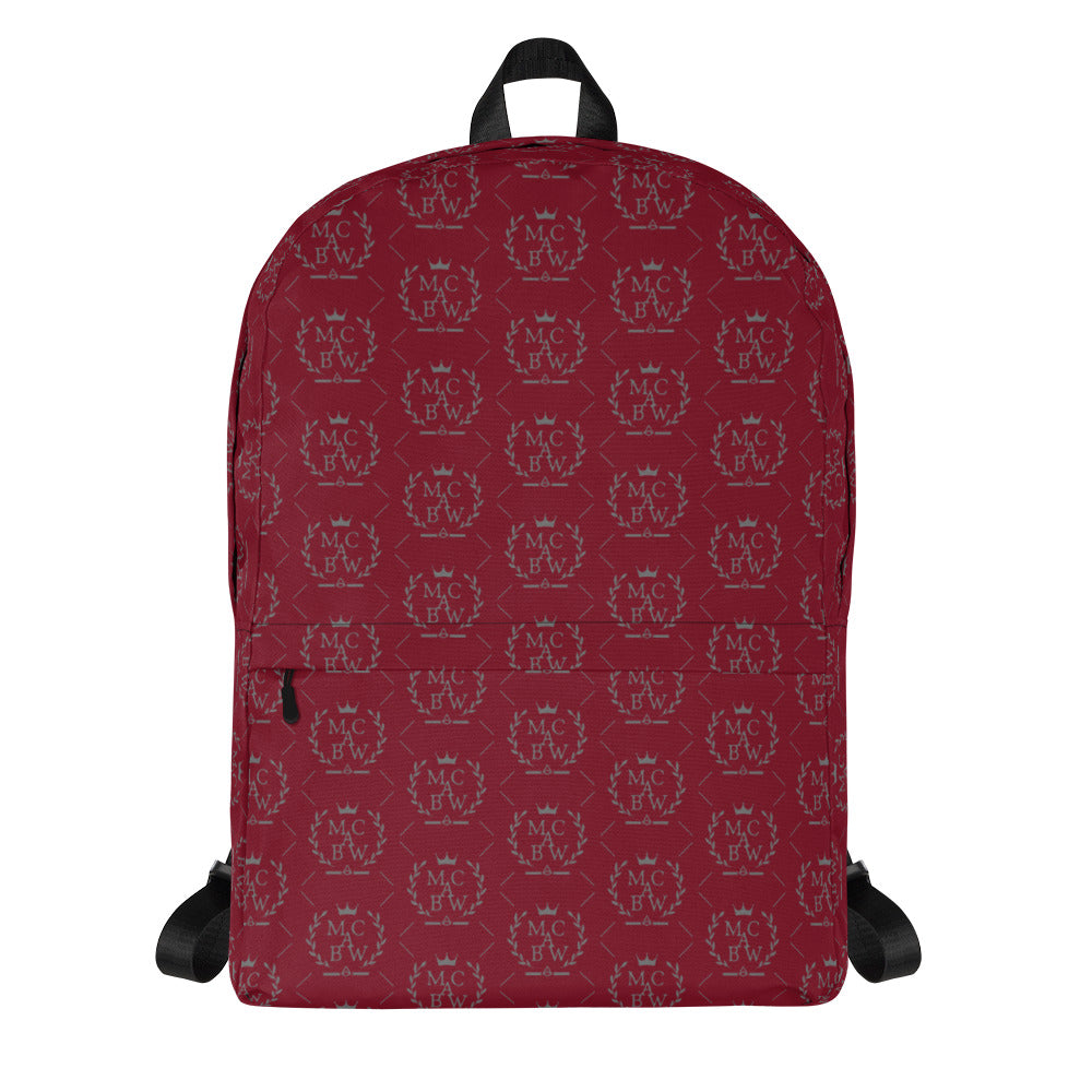 Burgundy/Silver Backpack