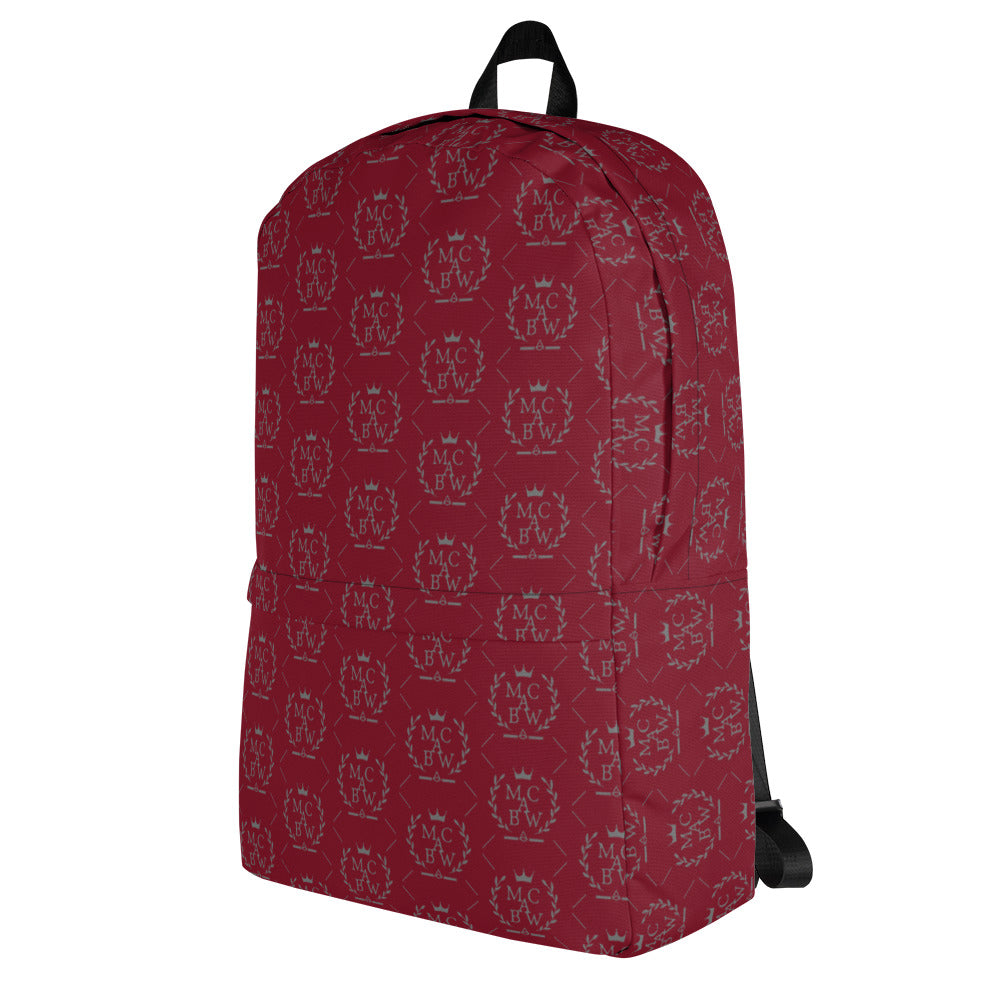 Burgundy/Silver Backpack