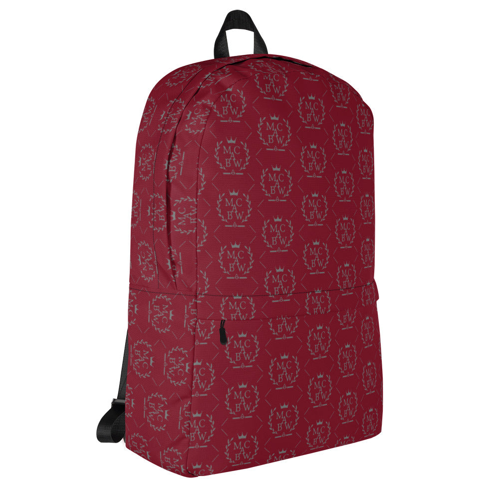 Burgundy/Silver Backpack