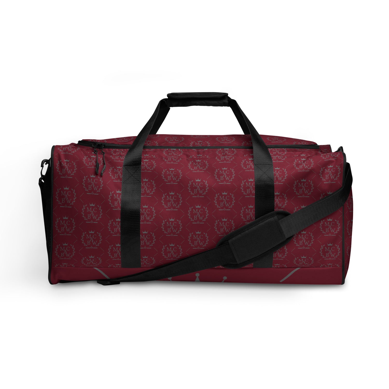 Burgundy/Siver Duffle Bag