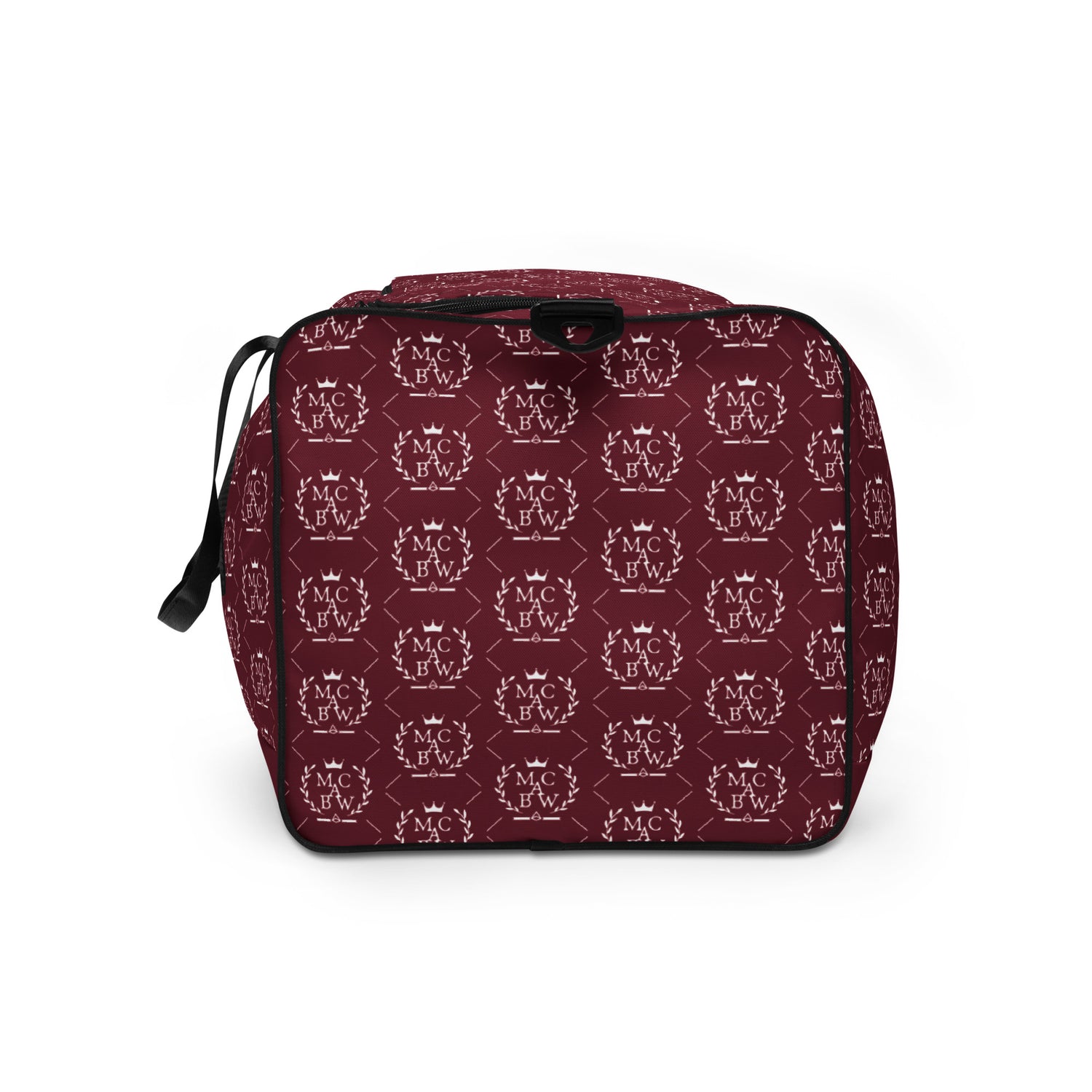 Burgundy/White Duffle Bag