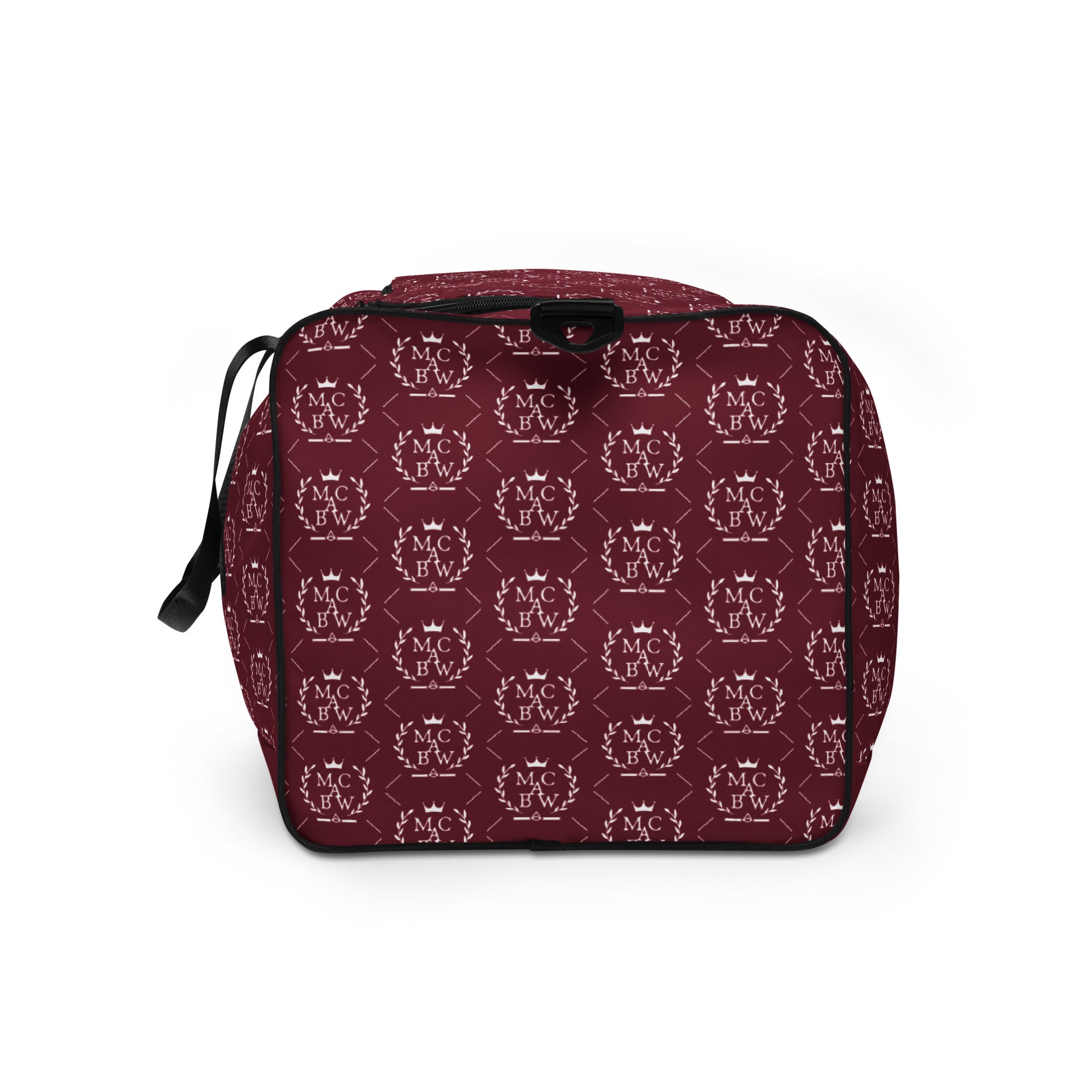 Burgundy/White Duffle Bag