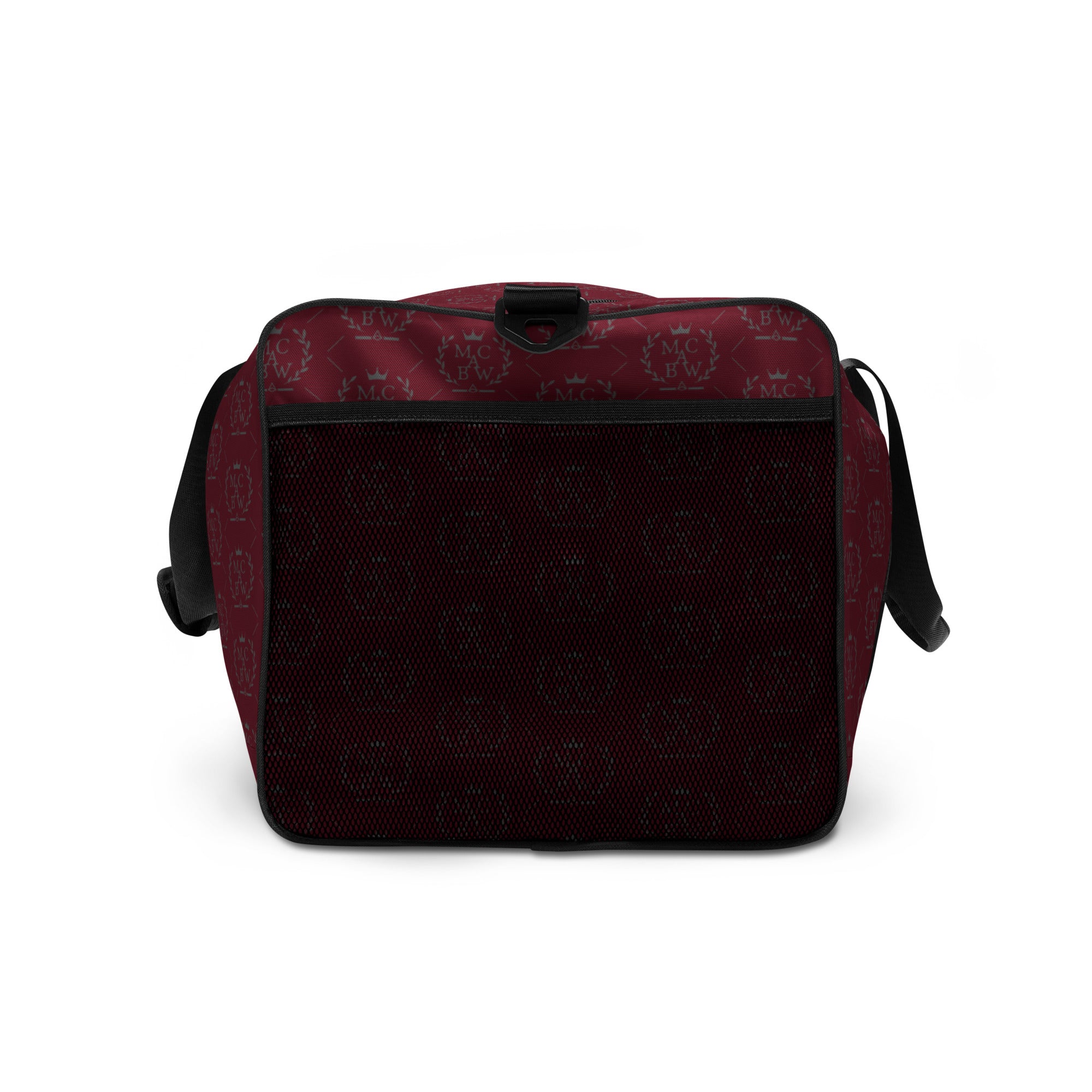 Burgundy/Siver Duffle Bag