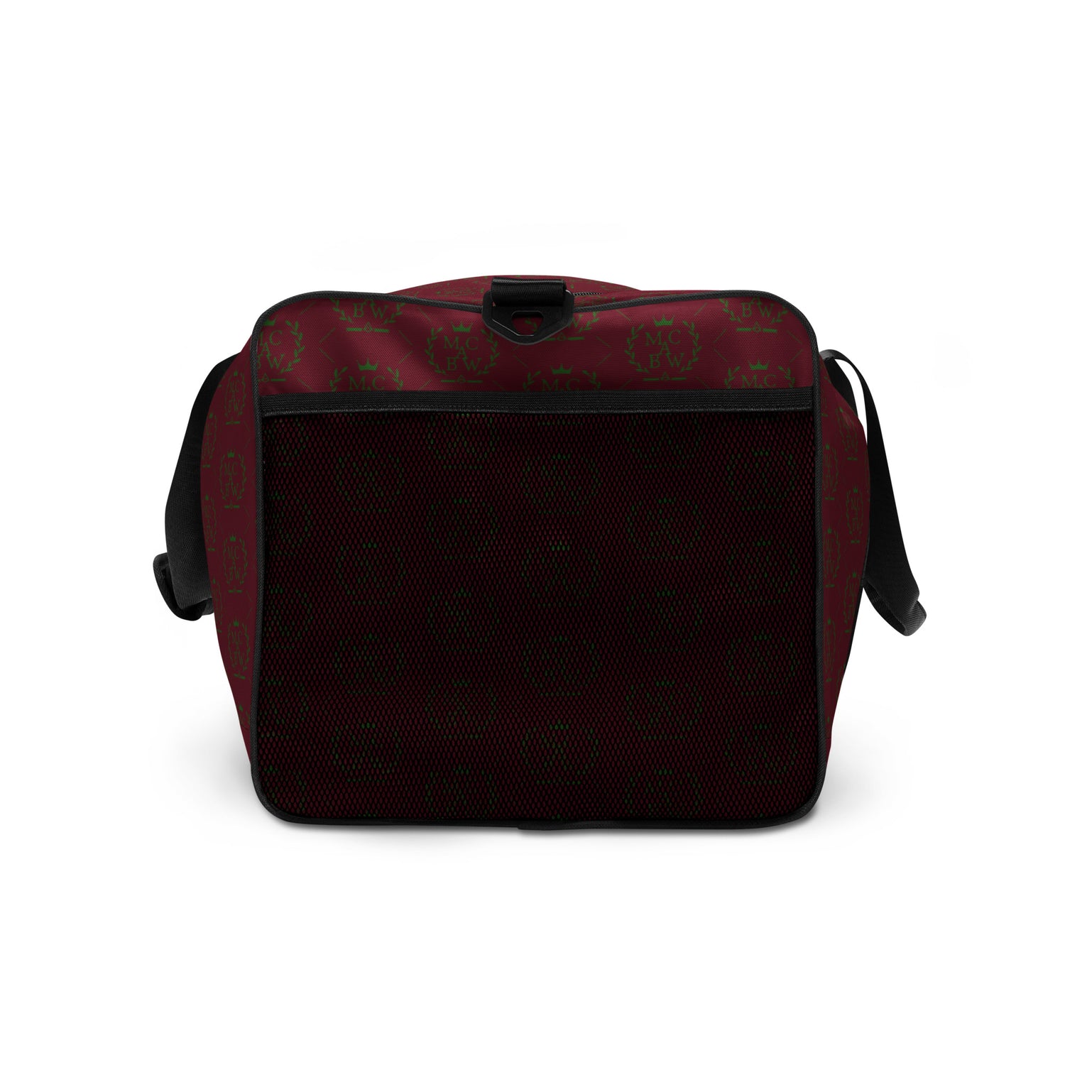 Burgundy/Green Duffle Bag