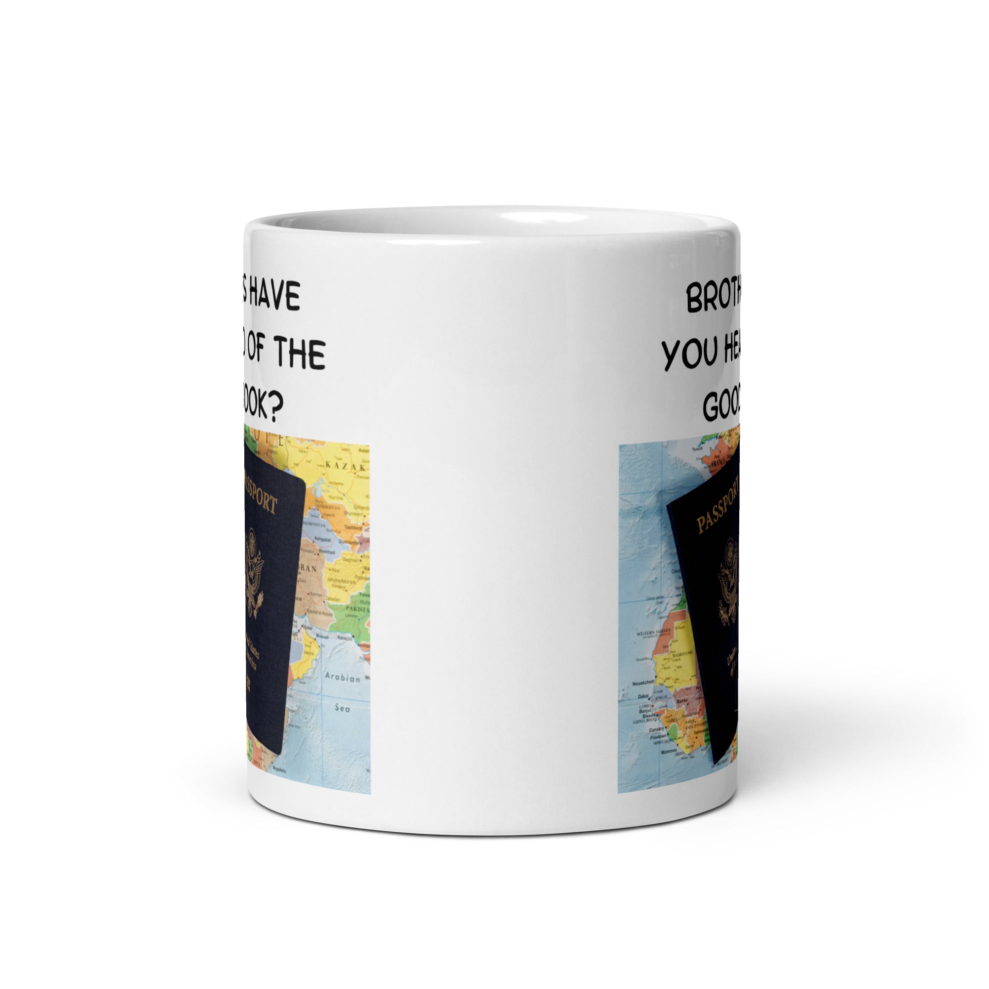 The Good Book White glossy mug