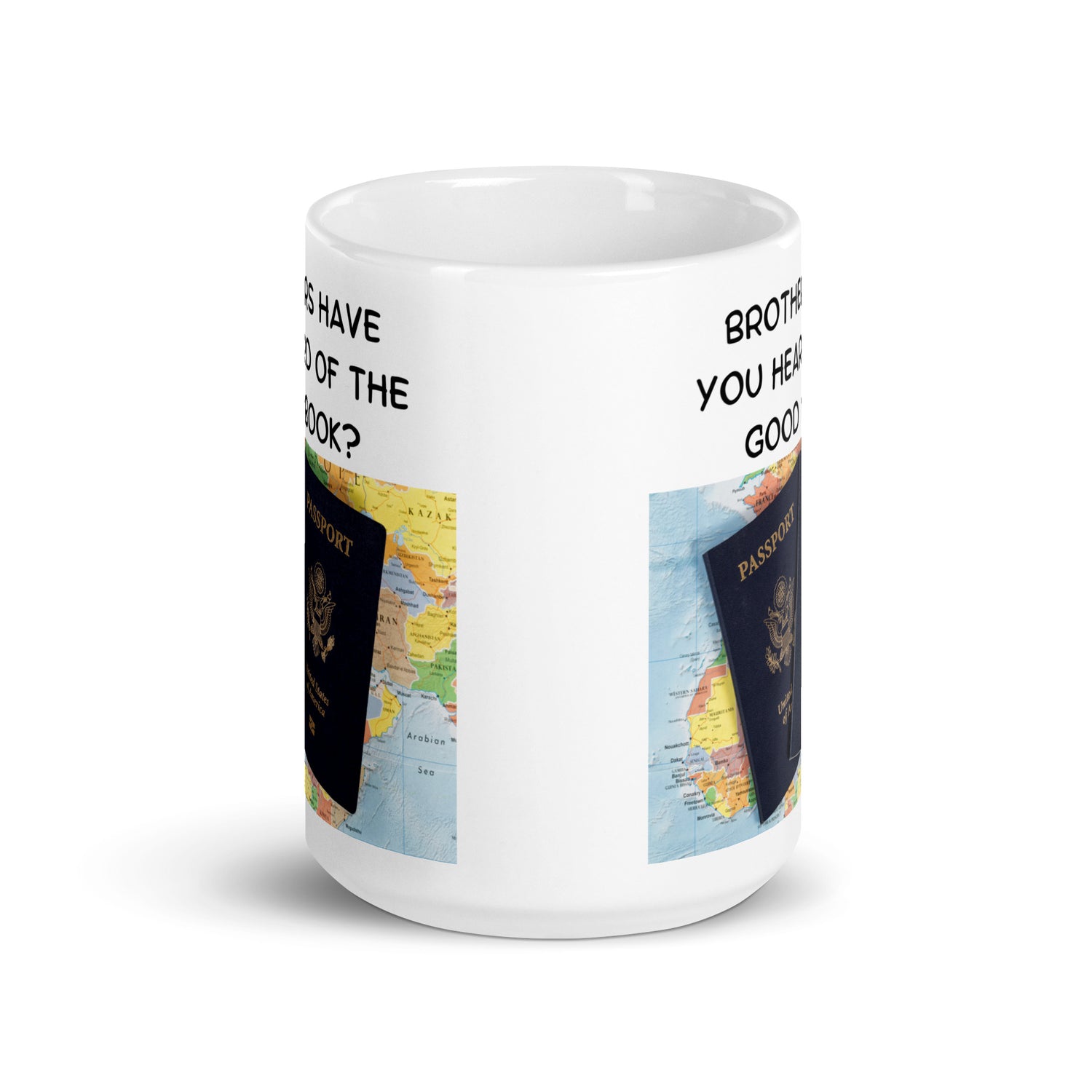 The Good Book White glossy mug