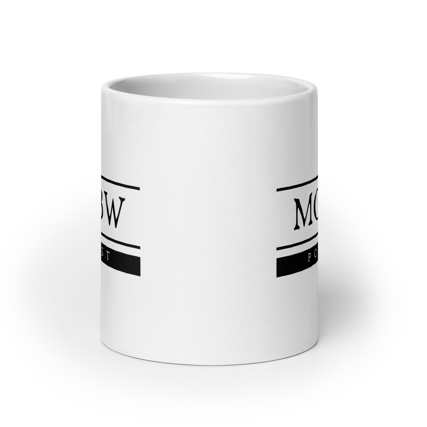 White glossy mug