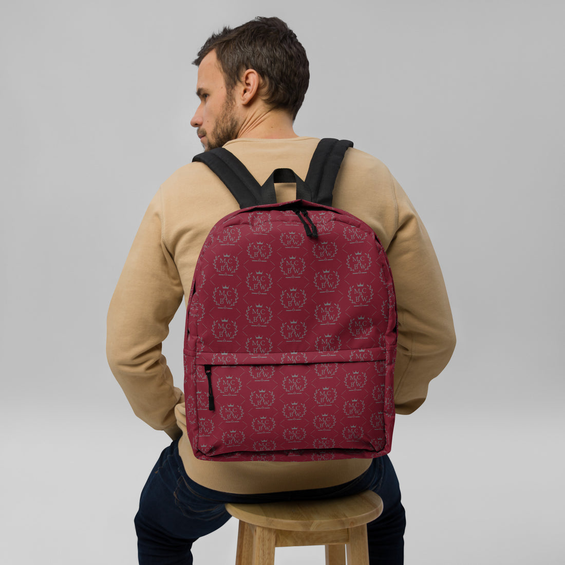 Burgundy/Silver Backpack