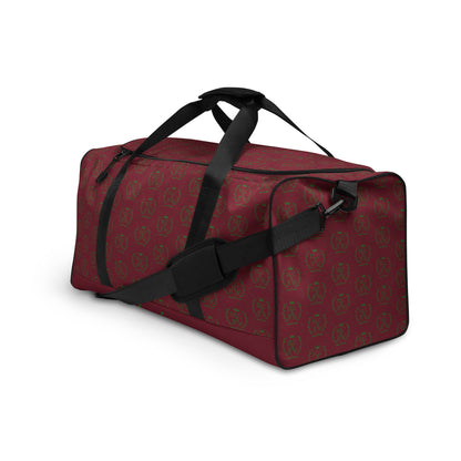 Burgundy/Green Duffle Bag
