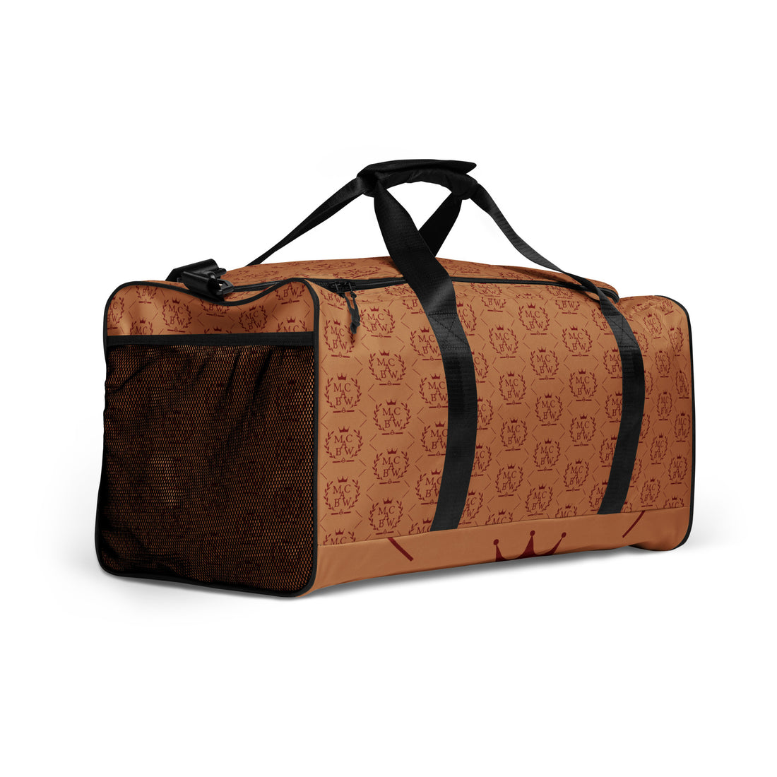 Nude/Burgundy Duffle Bag